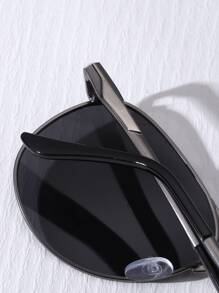 POLASUP 1pc Polarized Men's Summer Double Bridge Pilot Metal Bicolor High-End Electroplated 3D Flexible Hinge Adaptive Width Classic Copper Pilot Sunglasses, Fashion Driving Outdoor Shades, All Seasons - Black - View 4