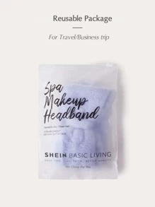 SHEIN Basic living SINH HOẠT CƠ BẢN Sợi nhỏ Spa Trang điểm Băng đô Coral Fleece Nơ-Lavender Macaron - Màu tím - Xem 11