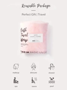 SHEIN Basic living Exclusiva envoltura de microfibra de secado rápido ajustable para baño y Body - Regalo navideño de lavanda fresca para dar como regalo en vacaciones, bodas de verano, decoración del hogar y el baño