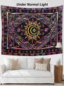 Moon & Star Pattern Tapestry - Multicolor - View 4