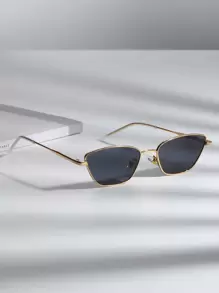 1pc Women Metal Frame Fashion Glasses Vintage Sunglasses Beach Sun Glasses Beach Accessories For Women Sun Glasses Sunglasses Shades Basics And Suit For Sweater Jeans Sweatpants Hoodie Jackets Dress And Long Sleeve Shirt Fashionable Shade Elegant Outfit Family Outings Travel Vacation Holiday For Summer Beach Vacation,Outdoor,Travel - Dark Grey - View 2