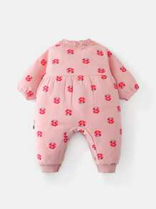 Peninsula Baby 嬰兒水果印花蝴蝶結前紐扣連身褲 - 粉色 - 查看 2