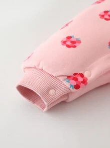 Peninsula Baby 嬰兒水果印花蝴蝶結前紐扣連身褲 - 粉色 - 查看 3
