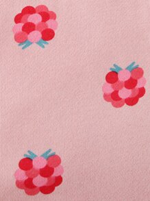 Peninsula Baby 嬰兒水果印花蝴蝶結前紐扣連身褲 - 粉色 - 查看 7