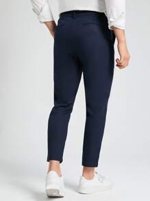 Manfinity Homme Men Suit Pants Túi màu trơn - Màu xanh hải quân - Xem 2