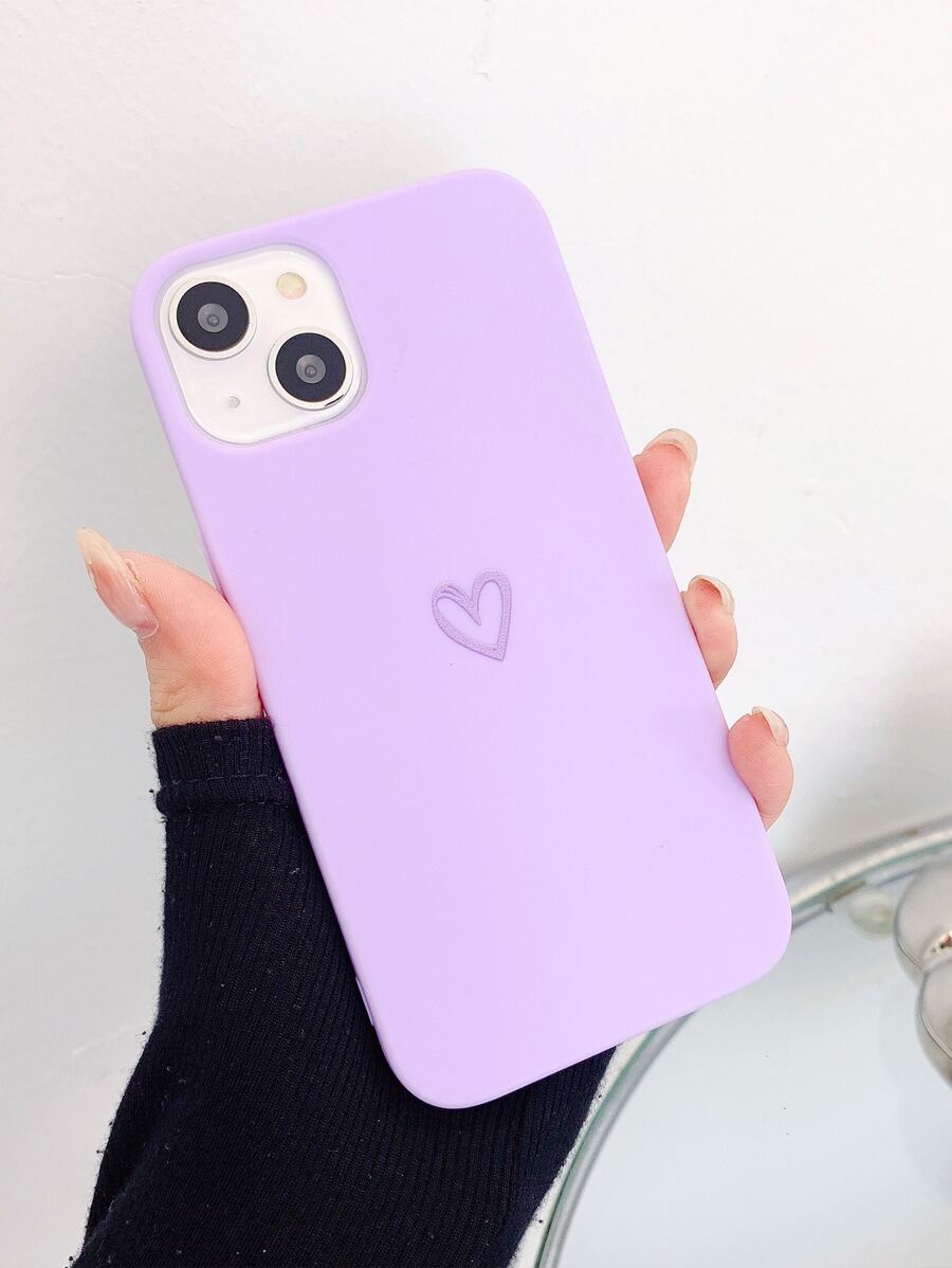 Heart Pattern Phone Case - Purple - View 1