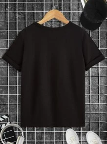 男孩汽車和字母圖案T恤