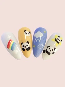 2 Hình dán móng tay đám mây và gấu trúc - Nhiều màu - Xem 2