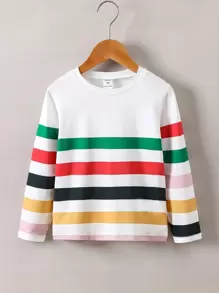 Toddler Boys Striped Print Tee - Multicolor - View 1