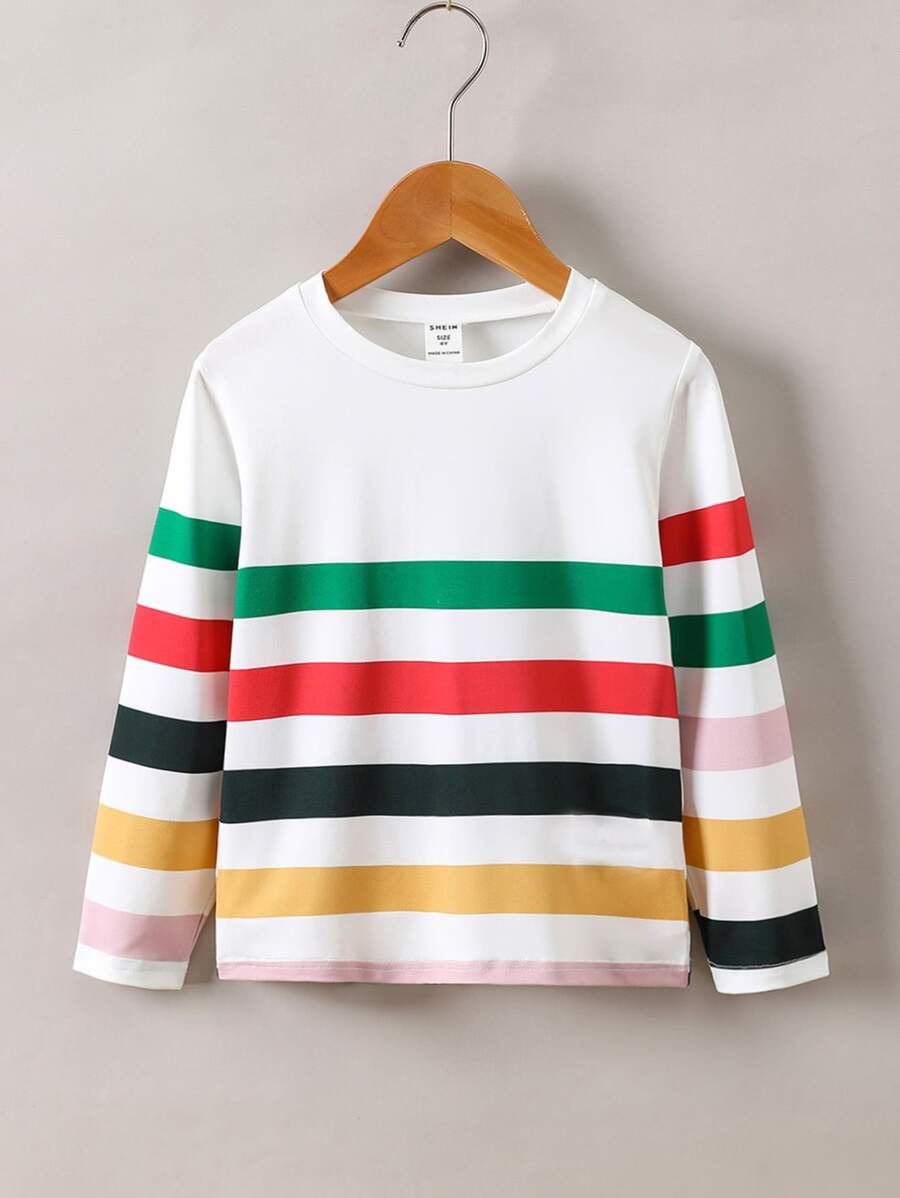 Toddler Boys Striped Print Tee - Multicolor - View 1