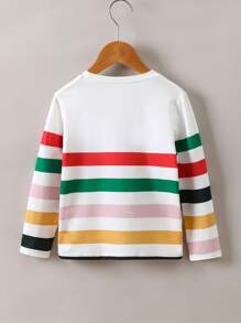 Toddler Boys Striped Print Tee - Multicolor - View 2