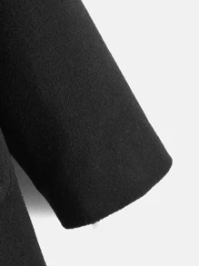 SHEIN Cậu bé Tween 1 Miếng Đã vá Túi Cổ áo Áo khoác - màu đen - Xem 4