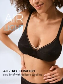 LUVLETTE Sheer Fantasy Shimmer Wirefree Bralet - Black - View 3