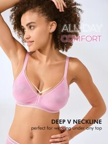 LUVLETTE Sheer Fantasy Shimmer Wirefree Bralet - Pink - View 3