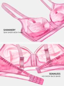 LUVLETTE Sheer Fantasy Shimmer Wirefree Bralet - Pink - View 7