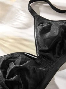 LUVLETTE Sheer Fantasy Shimmer Wirefree Bralet - Black - View 8