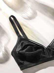 LUVLETTE Sheer Fantasy Shimmer Wirefree Bralet - Black - View 7