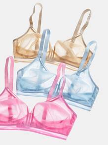 LUVLETTE Sheer Fantasy Shimmer Wirefree Bralet - Pink - View 10