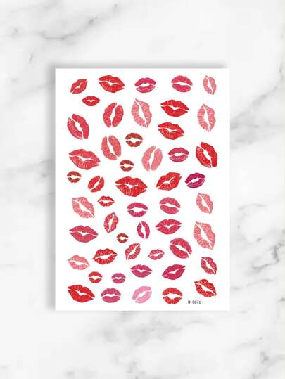 Beauty Sticker 1 张嘴巴图案纹身贴纸