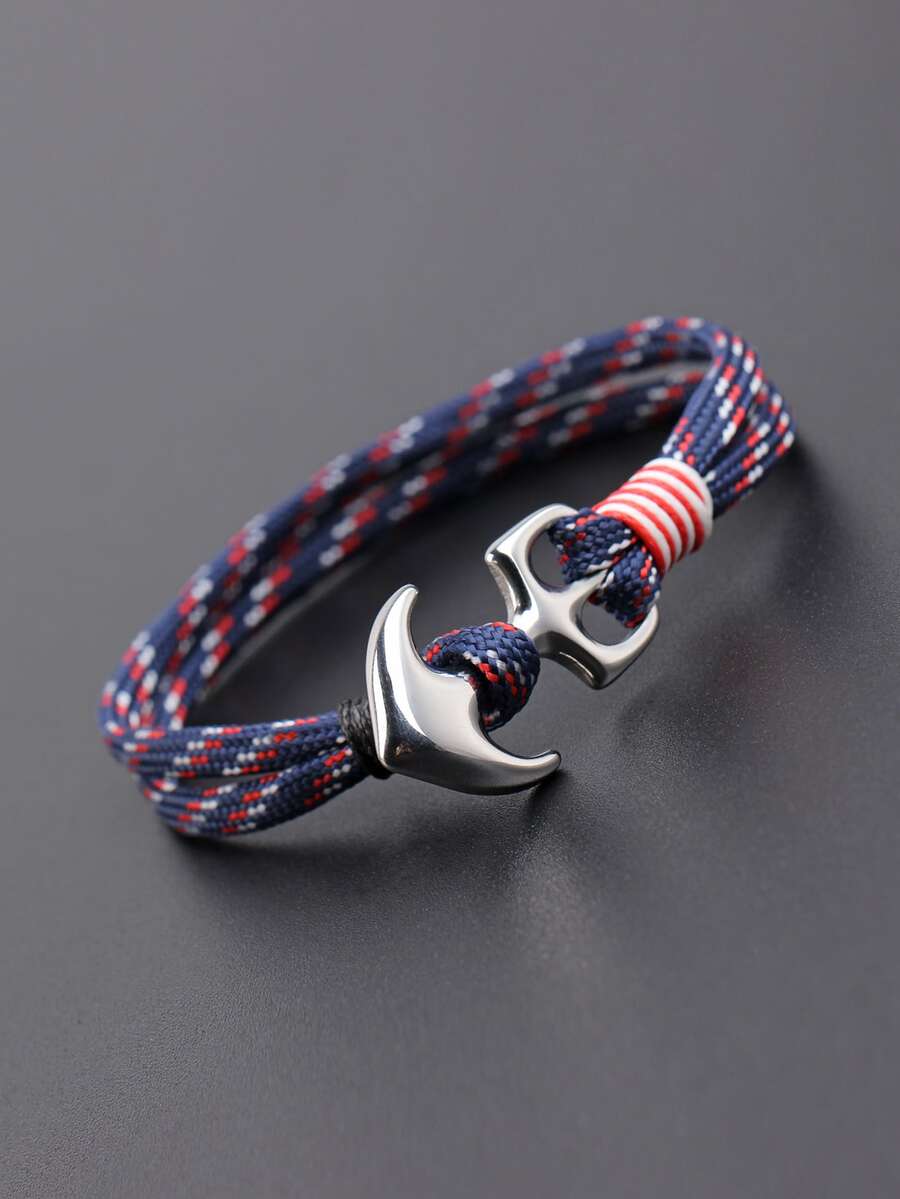 Hombres Pulsera con diseño de ancla - Multicolor - Ver 1