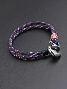 Hombres Pulsera con diseño de ancla - Multicolor - Ver 2