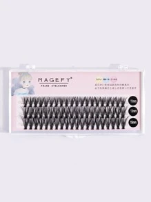 MAGEFY 60 Clusters Of Fishtail Segmented Eyelashes, 11-13-15mm With Longer Curls C Personal DIY Eyelashes Of Different Lengths, Natural Soft Handmade Eyelashes For Everyday Use, Manga Eyelashes For Travel Lash Clusters, Eyelash Clusters, Individual Eyelashes, Lashes, Fake Lashes - Black - View 1