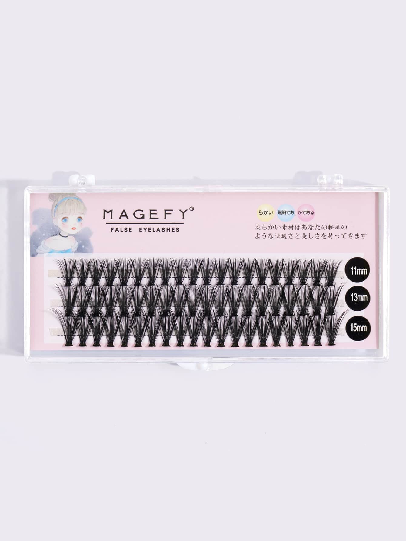 MAGEFY 60 Clusters Of Fishtail Segmented Eyelashes, 11-13-15mm With Longer Curls C Personal DIY Eyelashes Of Different Lengths, Natural Soft Handmade Eyelashes For Everyday Use, Manga Eyelashes For Travel Lash Clusters, Eyelash Clusters, Individual Eyelashes, Lashes, Fake Lashes - Black - View 1