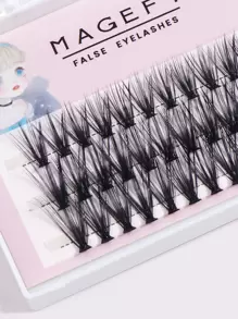 MAGEFY 60 Clusters Of Fishtail Segmented Eyelashes, 11-13-15mm With Longer Curls C Personal DIY Eyelashes Of Different Lengths, Natural Soft Handmade Eyelashes For Everyday Use, Manga Eyelashes For Travel Lash Clusters, Eyelash Clusters, Individual Eyelashes, Lashes, Fake Lashes - Black - View 4