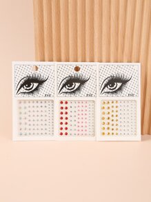 Party Joy 3sheets Rhinestone Eye Tattoo Sticker - Multicolor - View 1