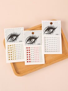 Party Joy 3sheets Rhinestone Eye Tattoo Sticker - Multicolor - View 5