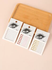 Party Joy 3sheets Rhinestone Eye Tattoo Sticker - Multicolor - View 6
