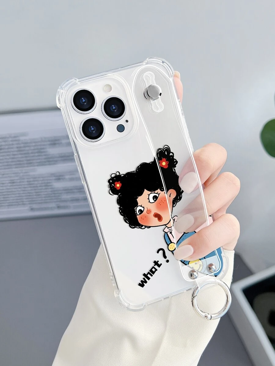 1 funda para teléfono con diseño de niña linda y genial de dibujos animados compatible con iPhone 15 Pro Max, 1 funda para teléfono con bolsa de aire a prueba de golpes y función atril compatible con iPhone 13, 1 funda para teléfono con soporte de anillo portátil compatible con Samsung Galaxy A13 4g