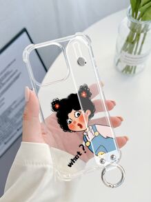 1 funda para teléfono con diseño de niña linda y genial de dibujos animados compatible con iPhone 15 Pro Max, 1 funda para teléfono con bolsa de aire a prueba de golpes y función atril compatible con iPhone 13, 1 funda para teléfono con soporte de anillo portátil compatible con Samsung Galaxy A13 4g