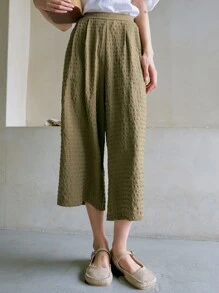 DAZY 高腰寬腿褲 - 橄欖綠 - 查看 4
