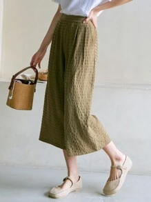 DAZY 高腰寬腿褲 - 橄欖綠 - 查看 6