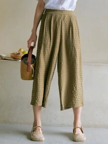 DAZY 高腰寬腿褲 - 橄欖綠 - 查看 8