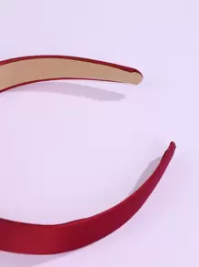 ROMWE Solid Minimalist Headband Casual Hairband Hair Hoop - Burgundy - View 2