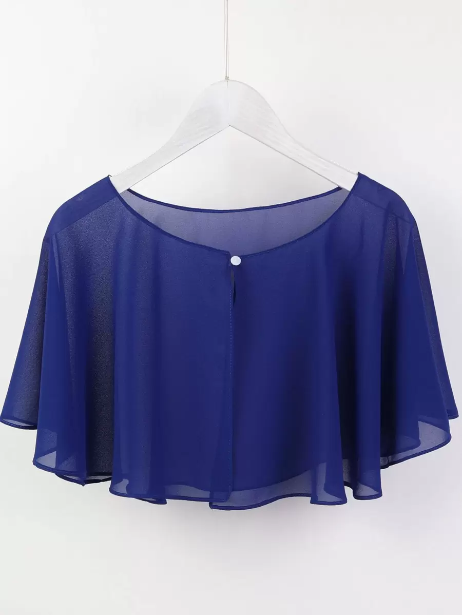 Faux Pearl Detail Shawl Ideal For Going Out & Dressing Up Your Look - Royal Blue - View 1