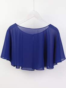 Faux Pearl Detail Shawl Ideal For Going Out & Dressing Up Your Look - Royal Blue - View 3