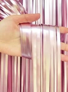 1pc Metallic Tassel Curtain - Baby Pink - View 3
