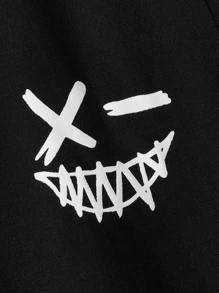 Tween Boy Graphic Print Casual T-Shirt, Comfortable And Suitable For Summer Daily Wear - Black - View 4