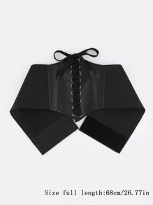 ROMWE Hippie Lace-up Front Corset Belt - Black - View 5