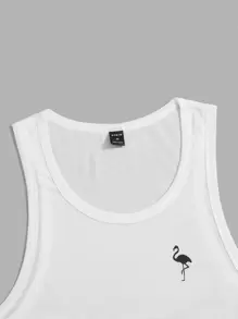 Manfinity VCAY Men Flamingo Print Tank Top - White - View 3