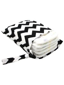 3 piezas Bolsa de pañales con patrón geométrico - Negro - Ver 2