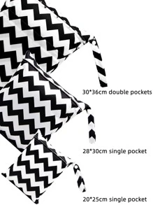 3 piezas Bolsa de pañales con patrón geométrico - Negro - Ver 5