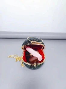 Minimalist Sequin Decor Top Ring Chain Circle Bag - Multicolor - View 4