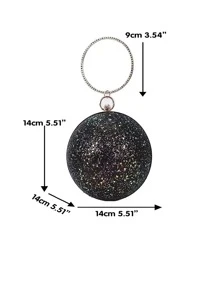 Minimalist Sequin Decor Top Ring Chain Circle Bag - Multicolor - View 5