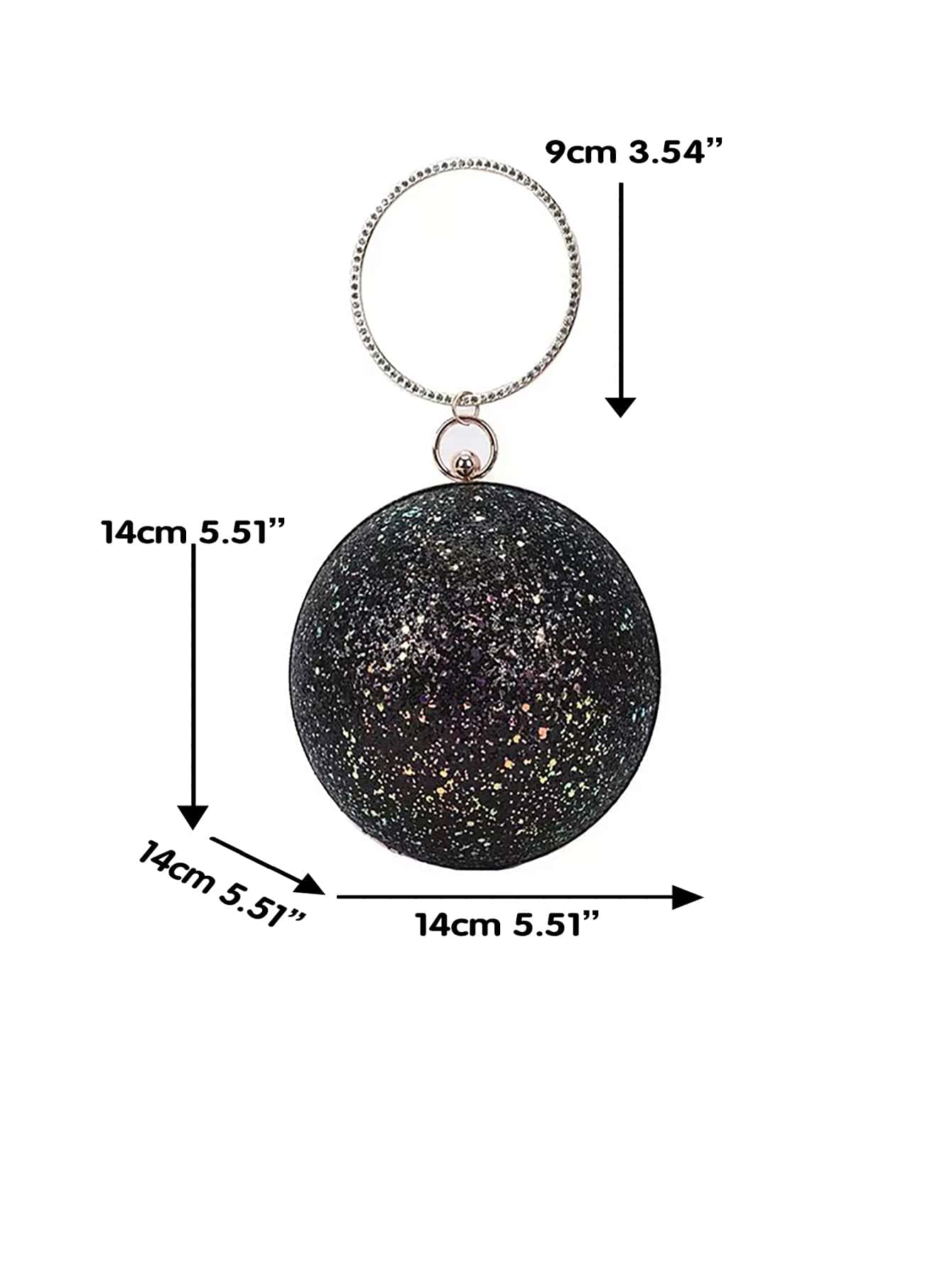 Minimalist Sequin Decor Top Ring Chain Circle Bag - Multicolor - View 5