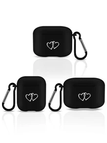 愛心圖案耳機殼適用於Airpods - 黑與白 - 查看 1