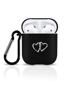 愛心圖案耳機殼適用於Airpods - 黑與白 - 查看 2